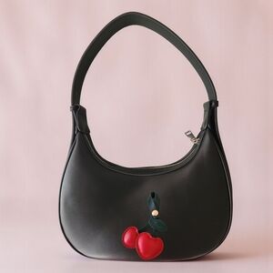 Black Shoulder Bag + Bag Charm | RFID PROTECTION